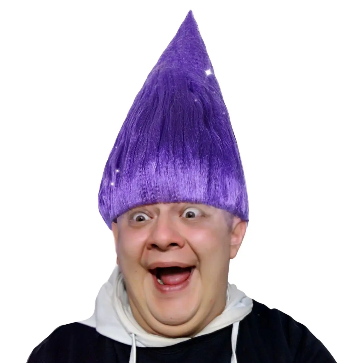 باروكة صناعية مدببة مضادة للاعوجاج باللون الأرجواني | حفلة عطلة مضحك مضحك الترفيه شعر مستعار #2