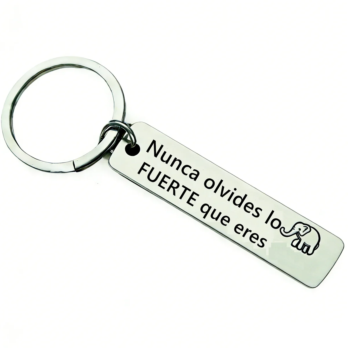 1pc Spanish Elephant Keychain Never Forget How STRONG You Are Son Birthday Gift Inspirational Nunca Olvides Lo FUERTE Que Eres