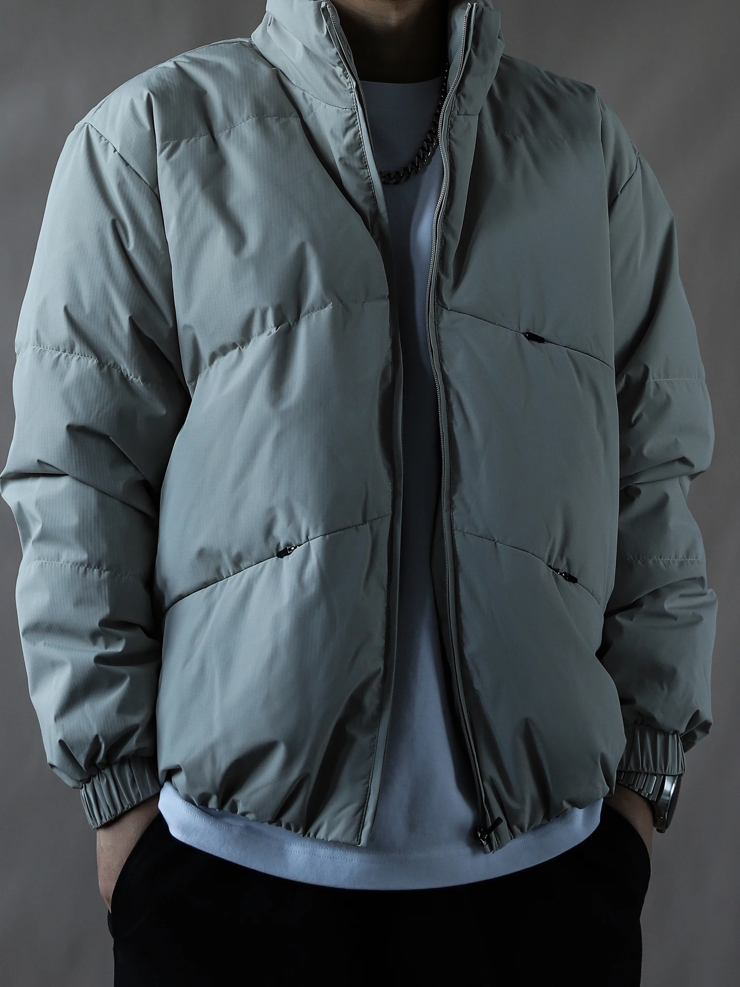 

Мужская пуховая куртка в американском стиле с воротником-стойкой, теплая зимняя верхняя одежда большого размера, свободный крой, новинка 2025 года, премиум-класс