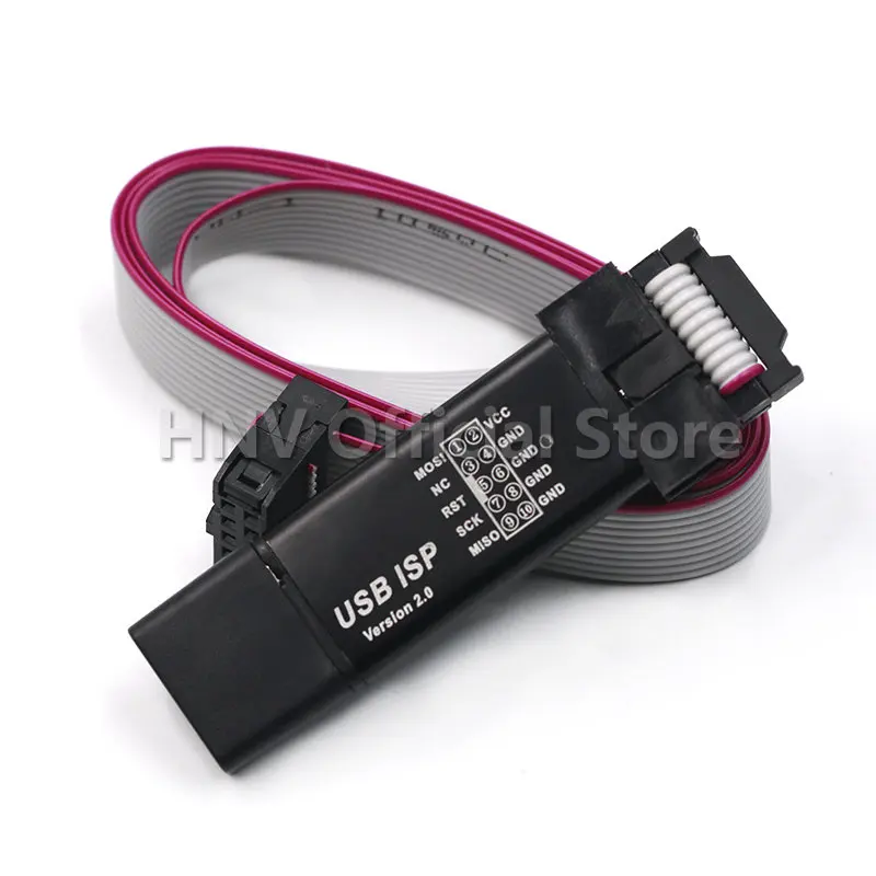 ISP USB Kulit Aluminium USBISP USBASP ASP Programmer untuk 51 ATMEL AVR WIN7 64 (Warna Acak)