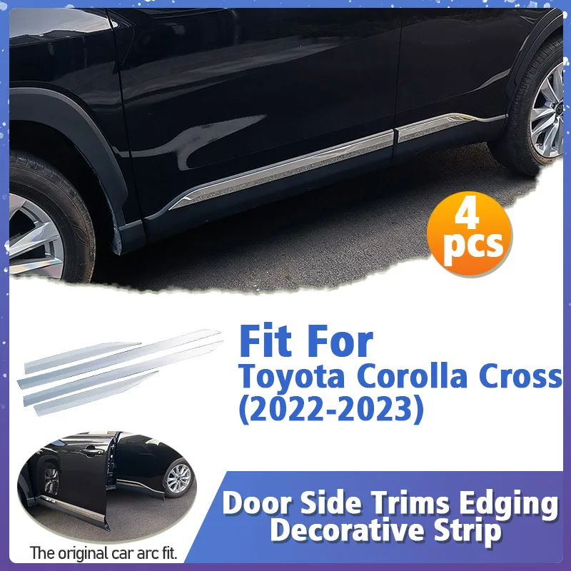 

For Toyota Corolla Cross 2022-2023 Stainless Steel Body Protection Strip Door Side Trims Edging Decorative Strip Accessories