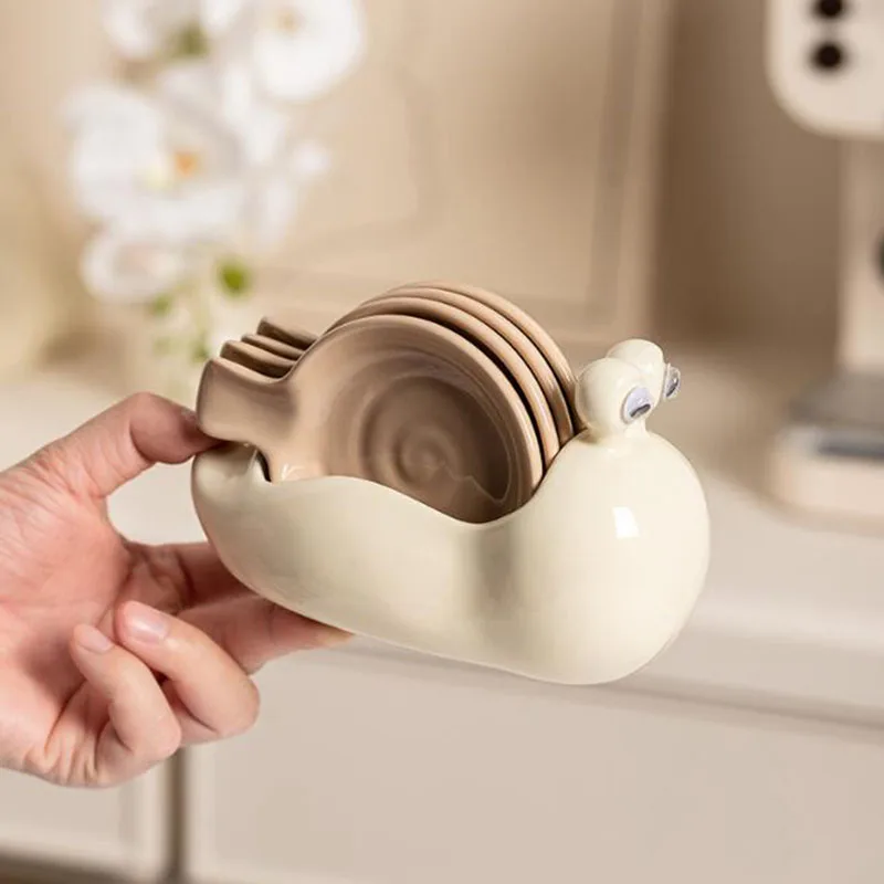 Porcelain Snail Dish Set Household Hot Pot Diped Soy Sauce Vinegar Dish Seasoning Plate Kitchen Tableware