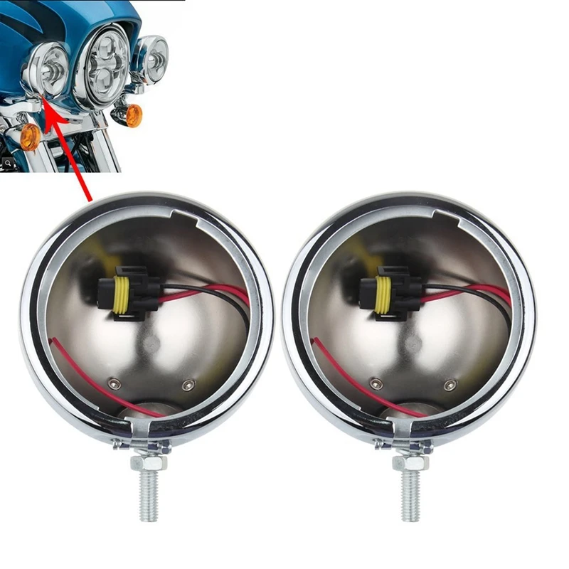 Motocyklowa lampa przeciwmgielna LED 4,5 cala / Obudowa lampy przeciwmgielnej 4,5 cala do Street Glide FLHX, części ramy 06-13, dodatkowa