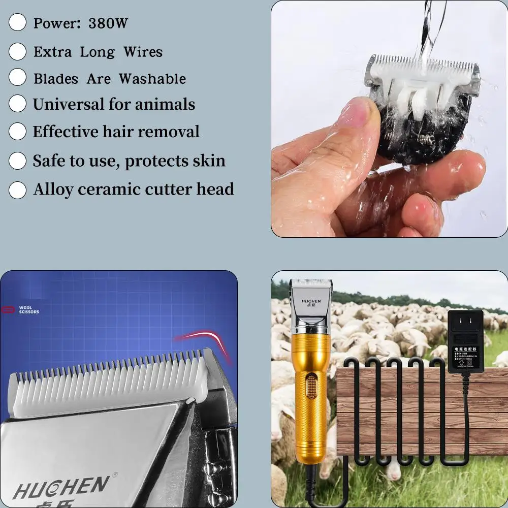 Imagem -06 - Aparador de Pêlos Elétrico Caxemira Tapete Acolchoado Aparador Pet Gato Cão Coelho Ovelha Cabra Shearer Household 12v 380w