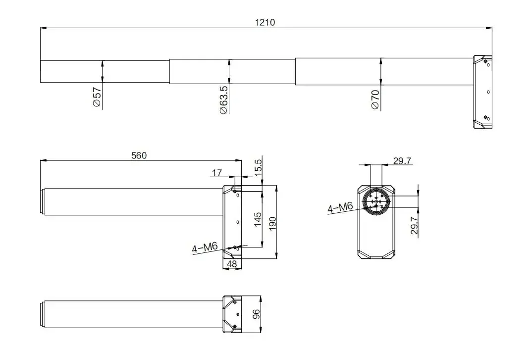 Certified 24 Volt 12V 600mm stroke Synchronous 800N 3 Stages Electric Lifting Column Table Lifting Linear Actuator