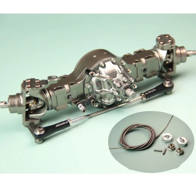 Metallo Anteriore Posteriore Asse Passante Blocco Differenziale Assale di Alimentazione per 1/14 Tamiya Camion Trattore Scania Benz MAN Volvo Parti di Aggiornamento FAI DA TE