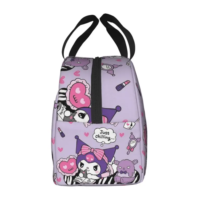 Custom Kuromi Kawaii Animes Lunch Bag Men Women Warm Cooler Insulated Lunch Box for Kids School Children