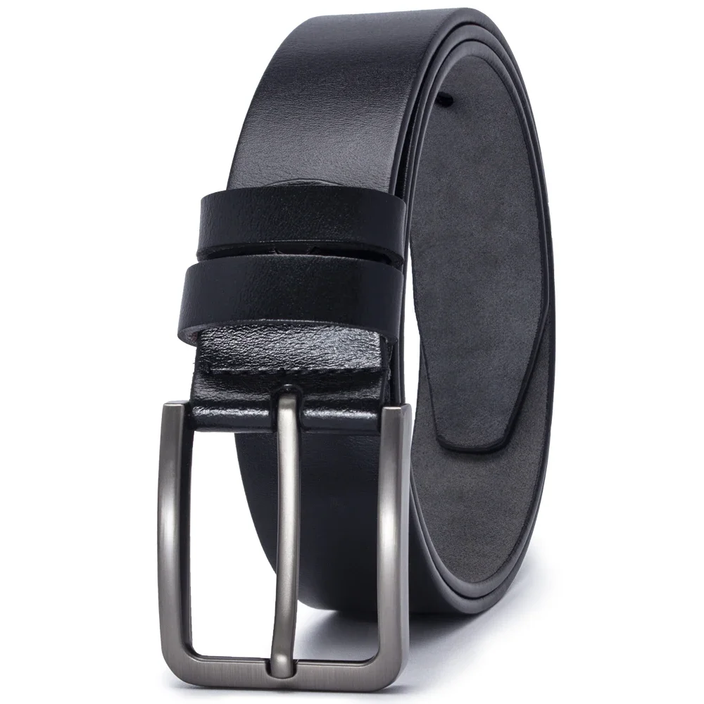 

Men Belt Genuine Leather Alloy Metal Pin Buckle Jeans Cowskin Casual Belts Business Cowboy Jean Pants Male Fashion Design