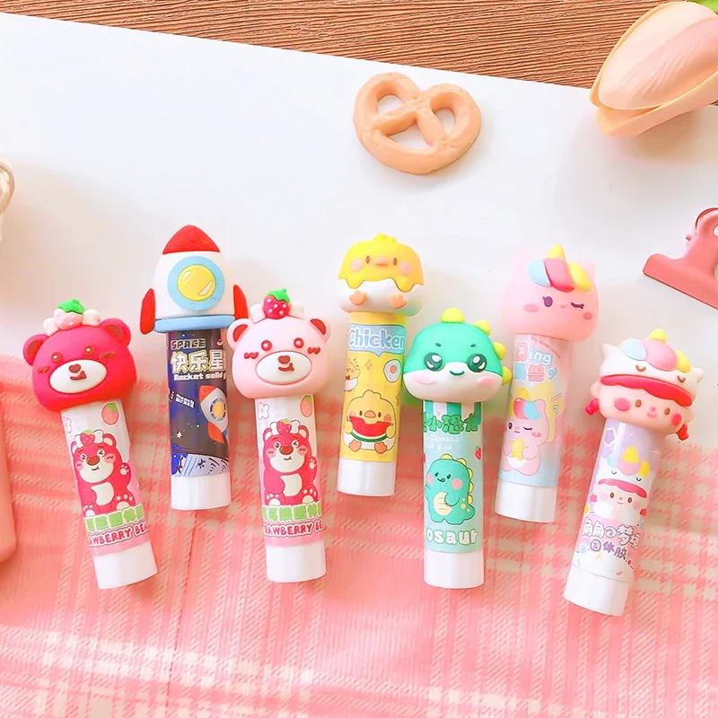 Kawaii Aesthetic stationery supplies office accessories stationery items cute Cartoon Hand Work Solid Color solid glue