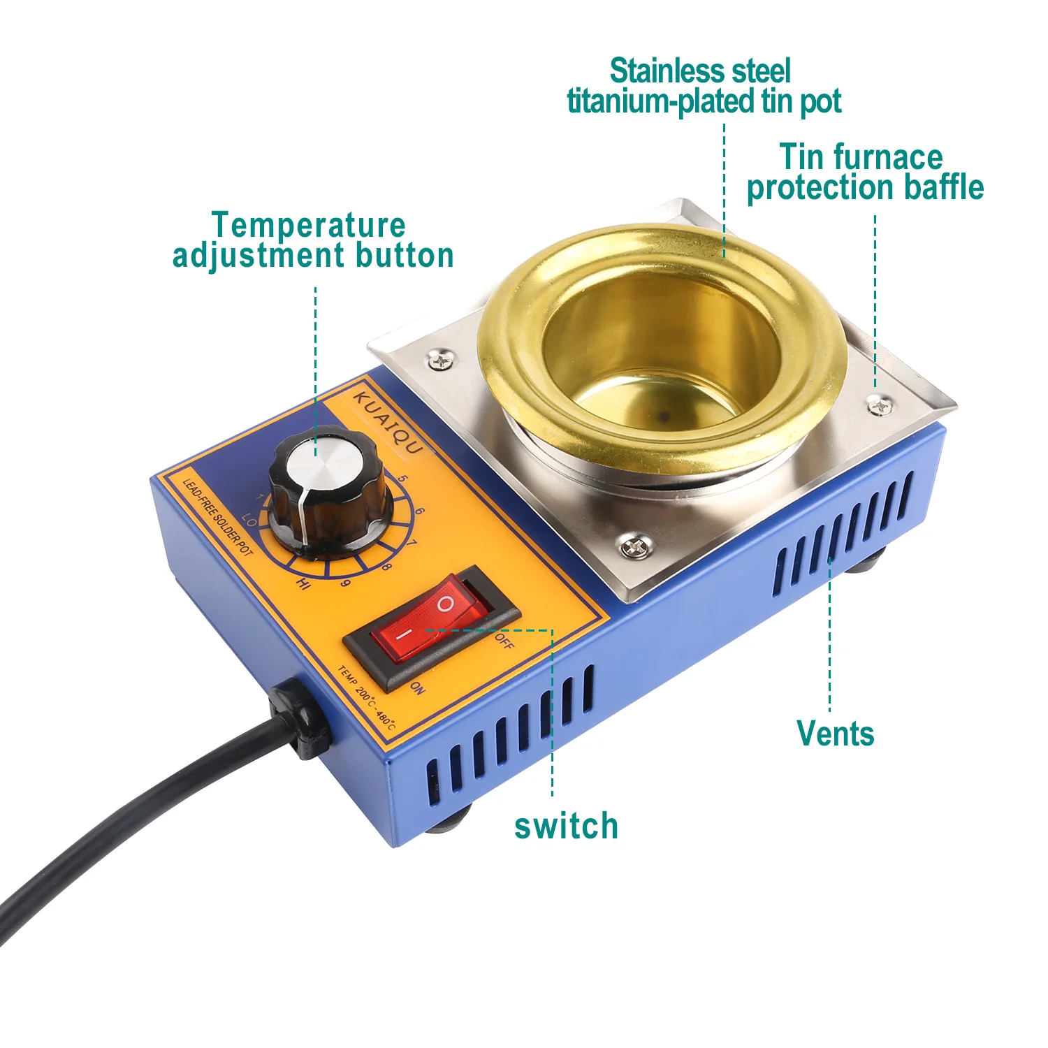 200/250/300W Solder Pot Equipment Tin Melting Furnace Soldering Furnace Temperature Control Desolder Bath 220V For Electricians