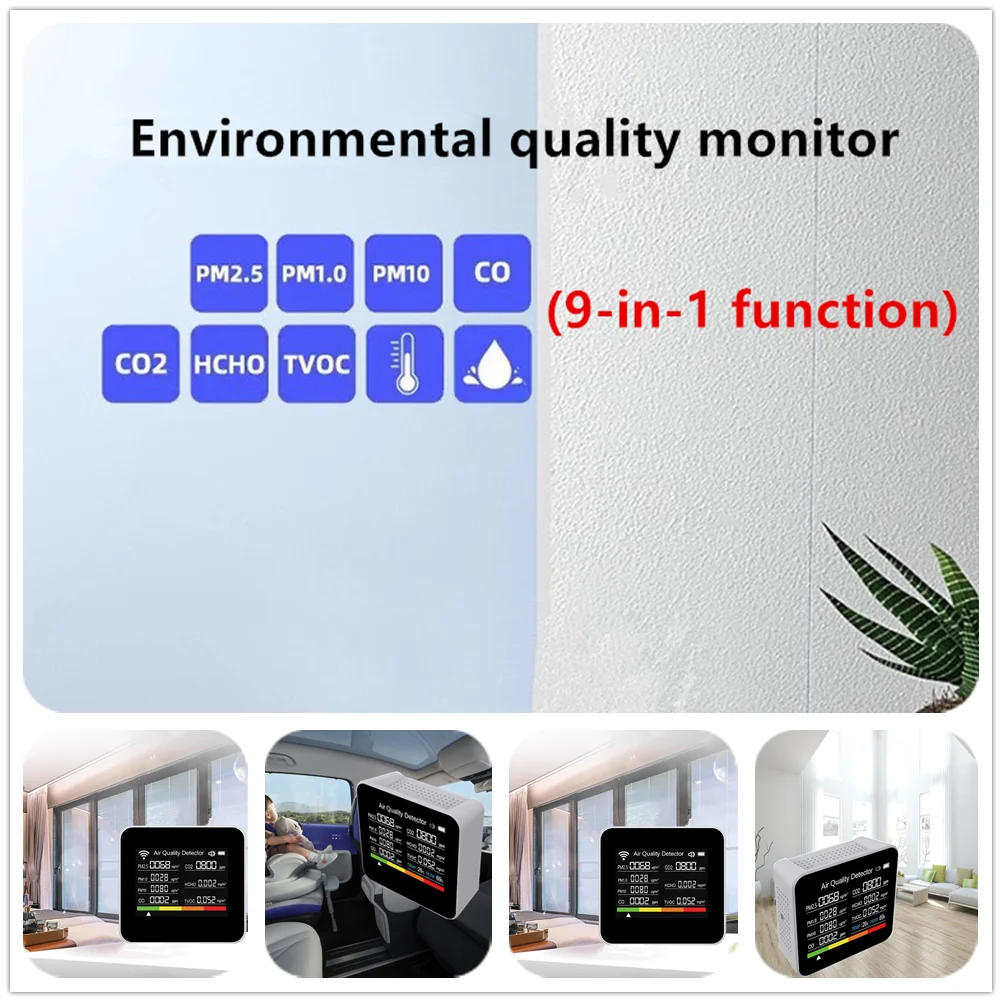

2Co9;Co and Co2 Detectors for Home Use Pm2.5 Formaldehyde Tvoc Air Quality Air Pollution