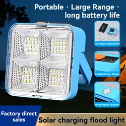Portable Solar Light USB Rechargeable Outdoor Lighting Powerful LED Reflector Spotlight Projector Floodlight Construction Lamp