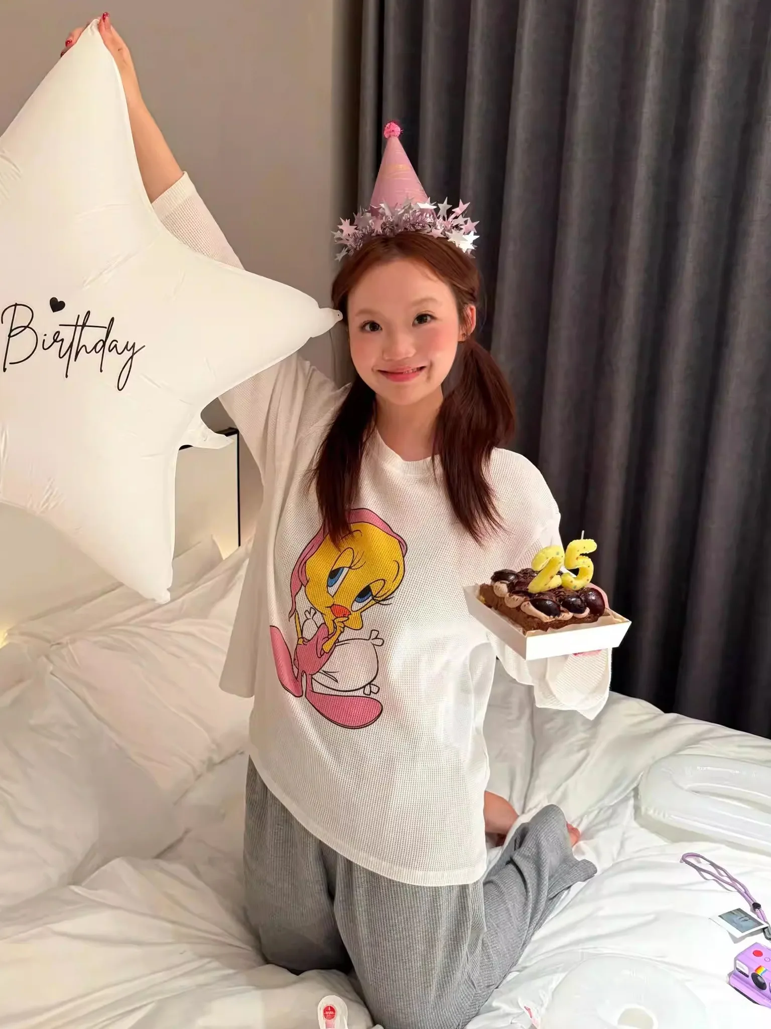 

Женская футболка Dongjin с мультяшным принтом, длинными рукавами, из чистого хлопка, удобная, свободная, повседневная, мягкая, дышащая, с круглым вырезом