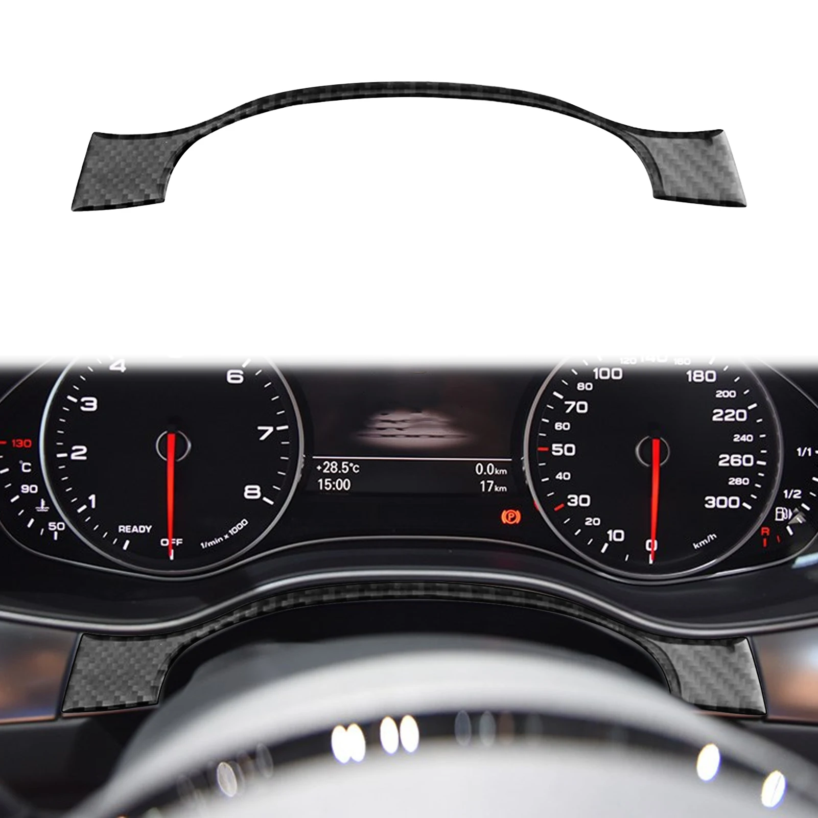 Dashboard Decoration Cover Trim Sticker for Audi A6 S6 C7 A7 S7 4G8 2012 2013-2018 Car Interior Accessories Carbon Fiber