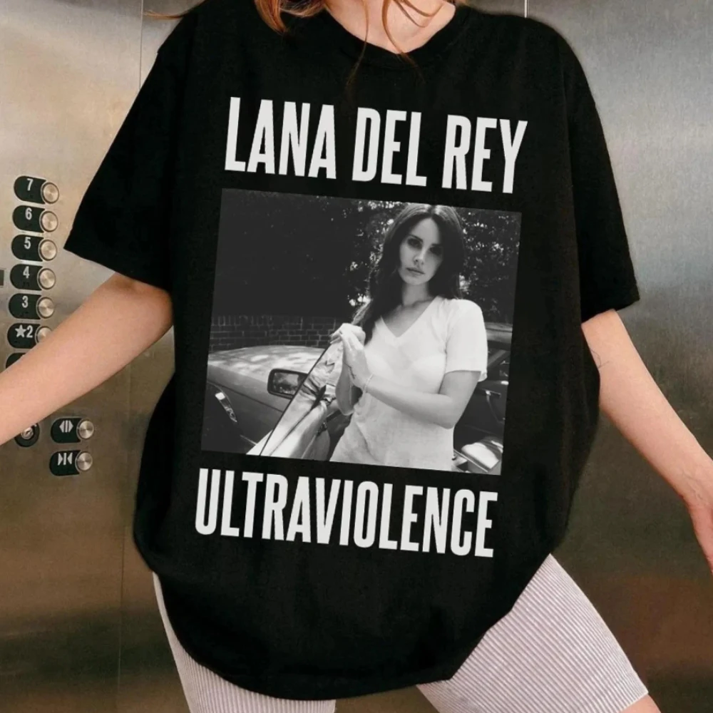 الرجال الملابس للجنسين لانا ديل ري الأشعة فوق البنفسجية تي شيرت الثلوج تي شيرت اليابانية مضحك القوطية Harajuku الجمالية ملابس علوية من القطن تيز