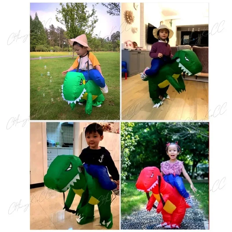 Costume de mascotte de dinosaure gonflable pour enfants et adultes, accessoires de cosplay, ensembles unisexes, fête de Noël, costume d'animal pour femmes