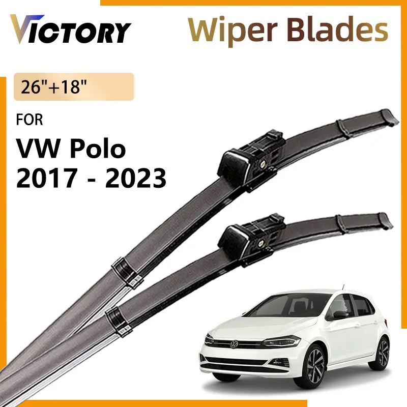 Car Front Wiper Blades For Volkswagen VW Polo 6 Mk6 AW BZ 2017 2018 2019 2020 2021 2022 2023 Accessories Windshield Window Brush