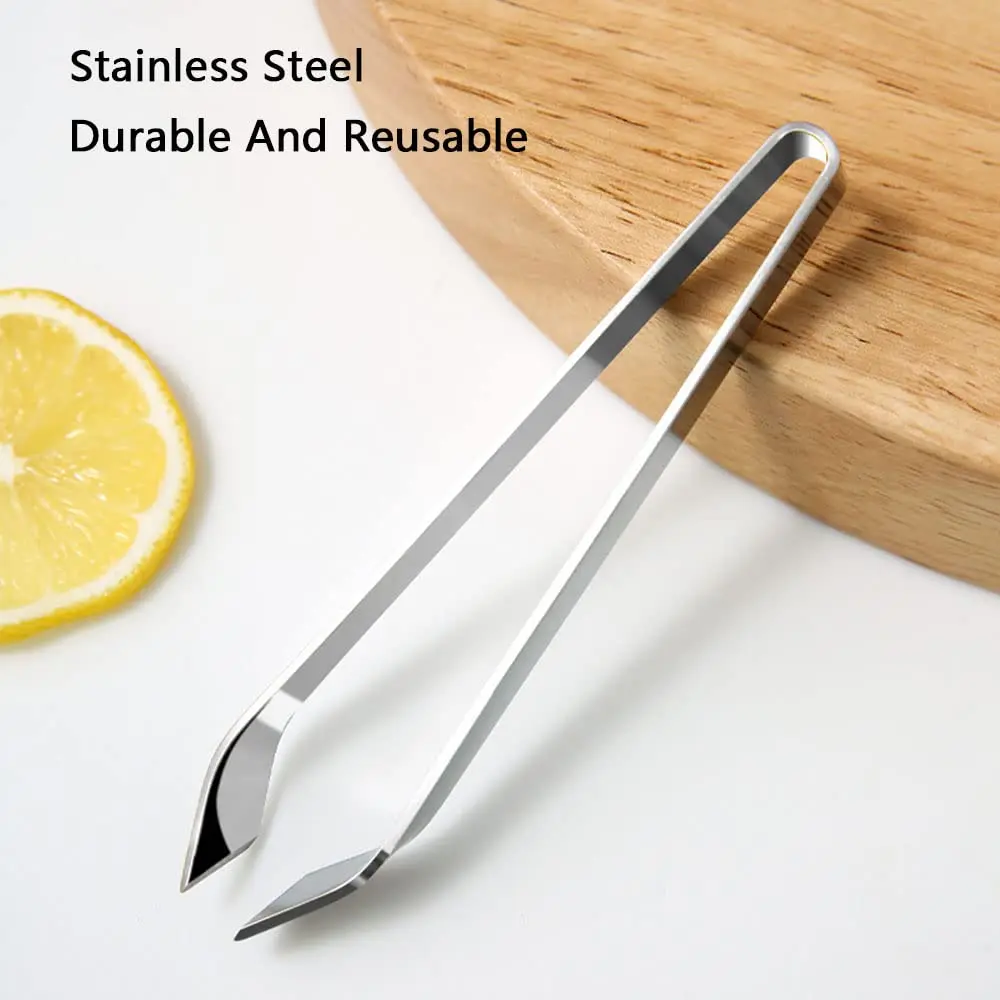 1/2pcs Fish Bone Tweezers Stainless Steel Slant Tweezers Clip Remover Fish Bone Plucking Clamp Kitchen Gadgets