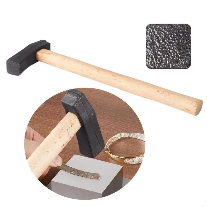 Metalworking Hammer Long Handle Silversmith Mallet Textured Rings Beating Tool