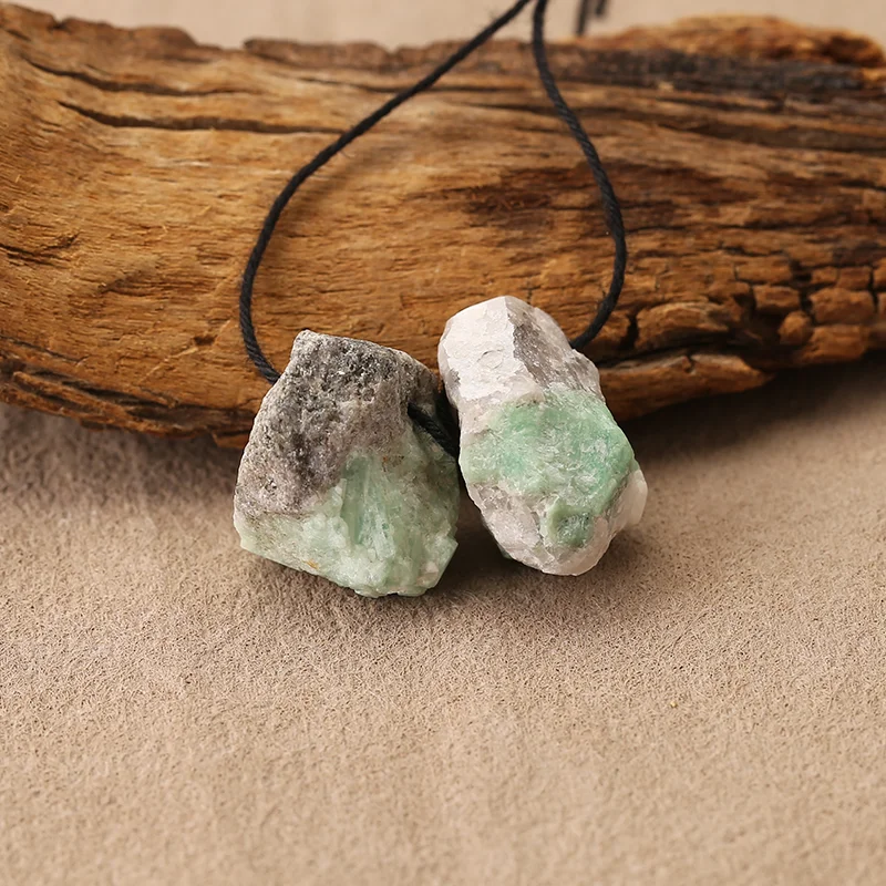 

Natural Emerald Green Raw Stone Earrings Beads for Jewelry Making, Handmade Natural stones beads 16-21*12-16*16mm 9.2g