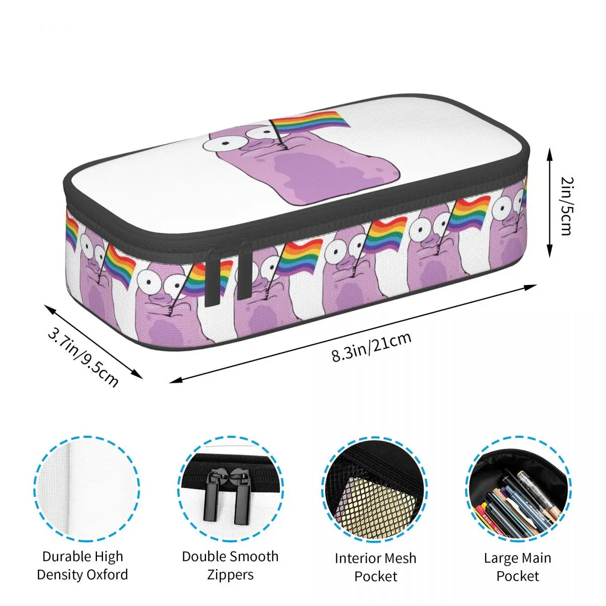 Cartoon Solar Opposites Holding Pride Flag Pencil Case for Students Gifts Pen Box Pencil Bag Stationery Supplies Pen Holder Bag