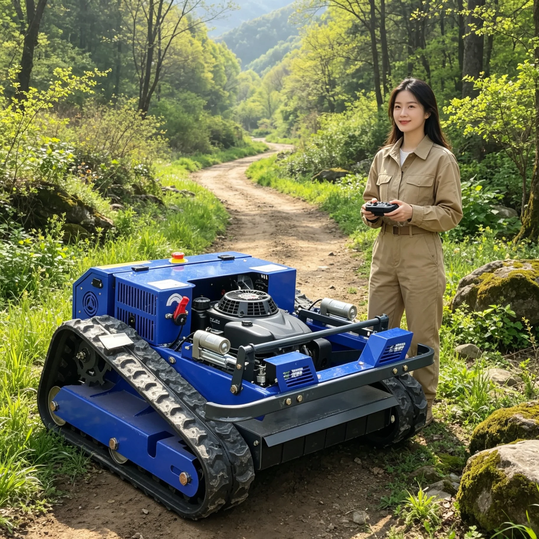 Customized For Wet Muddy Ground Tracked RC Lawn Mower, Wear‑Resistant Tracks Improve Passing Ability