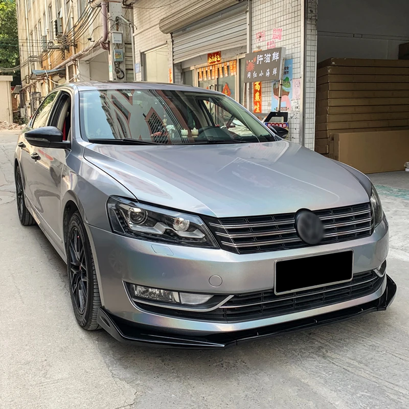 

For VW Passat B7 2011-2015 Car Front Bumper Lip Spoiler Splitter Gloss Black Accessories Modification Part Body Kit Protection