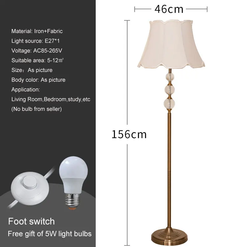 Living Room Floor Lamp Fabric Light Luxury Nordic Creative Warmth And Romance Led Warm Light Bedroom Floor Standing Desk Lamp