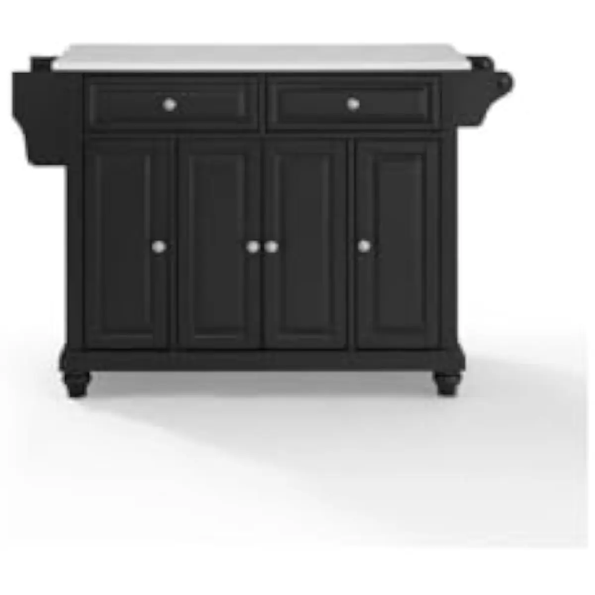 Gothic Grace Stone-Top Kitchen Island with Spacious Countertop Adjustable Shelves Smooth-Rolling Casters Mobile Design Modern Fu
