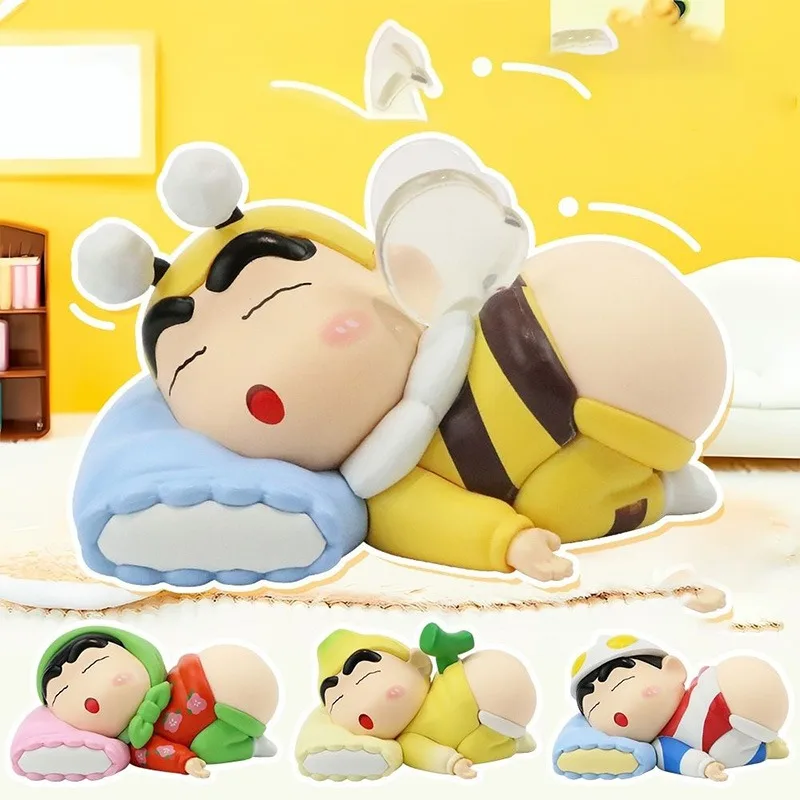 Crayon Shin-chan Sdraiato Posizione Serie Figurina Fondo nudo Giocattolo da spremere Giocattolo antistress Ornamento da tavolo alla moda Regalo di festa
