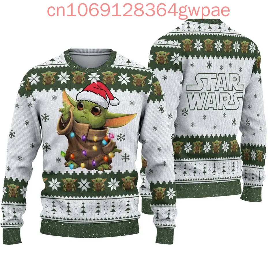 Disney Baby Yoda Weihnachten Hässlicher Pullover Herren Damen 3D Hässlicher Pullover Disney Hässlicher Weihnachtspullover Weihnachtsgeschenke Pullover Tops