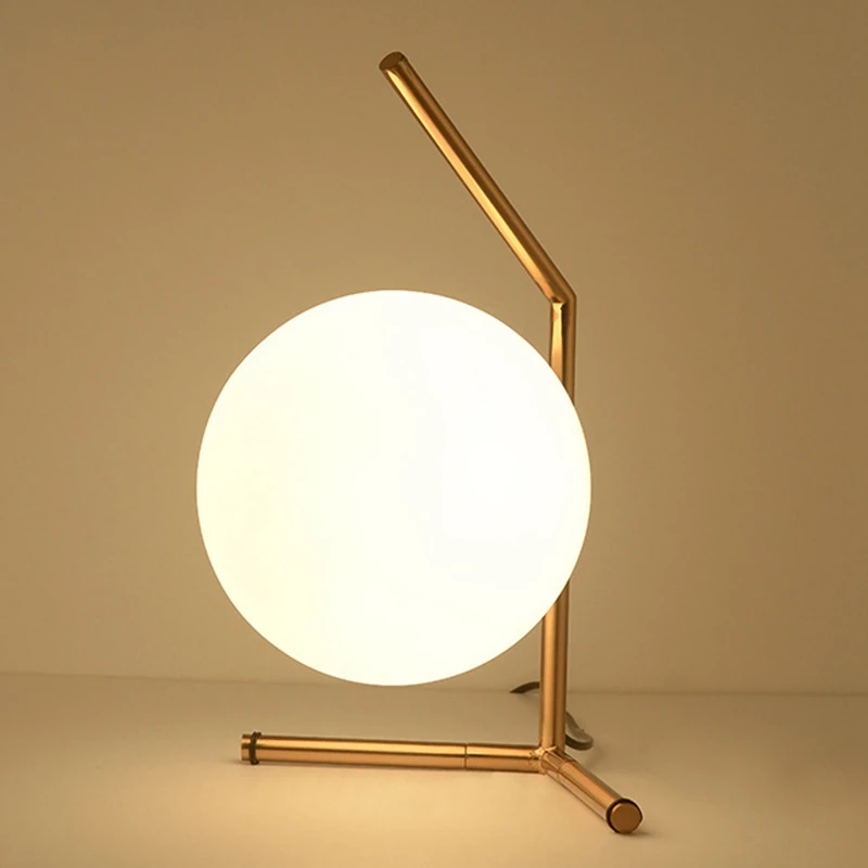 

Big Deal Modern Nordic Glass Table Lamp Home Guest Bedroom Restaurant Cafe Decoration Table Lamp White Light With EU Plug