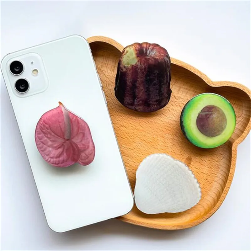 Avocado Cake Bear Phone Holder Fold Expanding Stand Grip Mount  Love Heart Pocket Bracket For All Mobile Phone Holder Stand