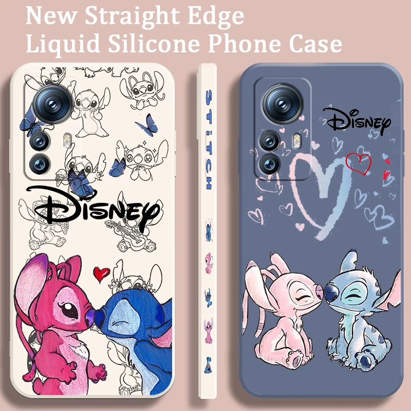 

Fashion Disney Stitch Cartoon Liquid Left Rope For Xiaomi Mi 13 12T 12 11T 11i 11 A3 10T 10 CC9E 9 Pro Lite Ultra 5G Funda