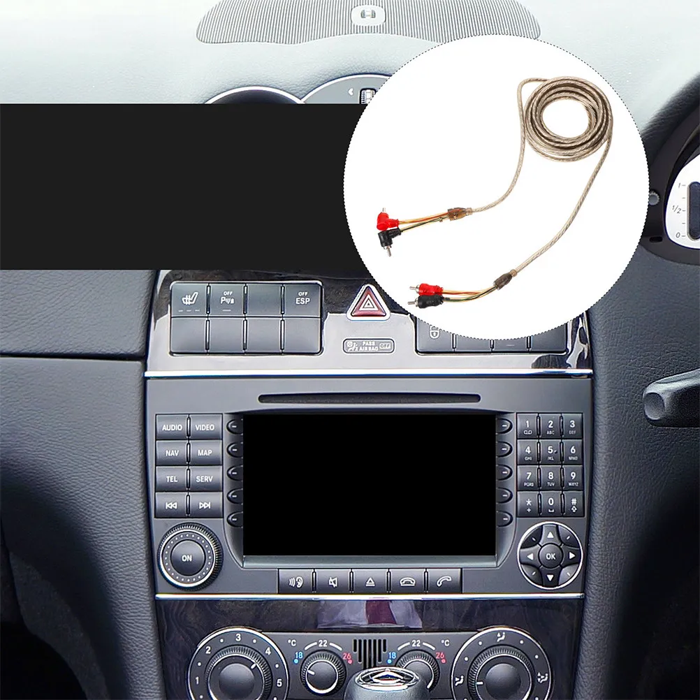 5M Car Audio Speaker Wire Kit Subwoofer Rca Cable Adapter with Copper Connectors for Stable Signal Transmission Universal Car