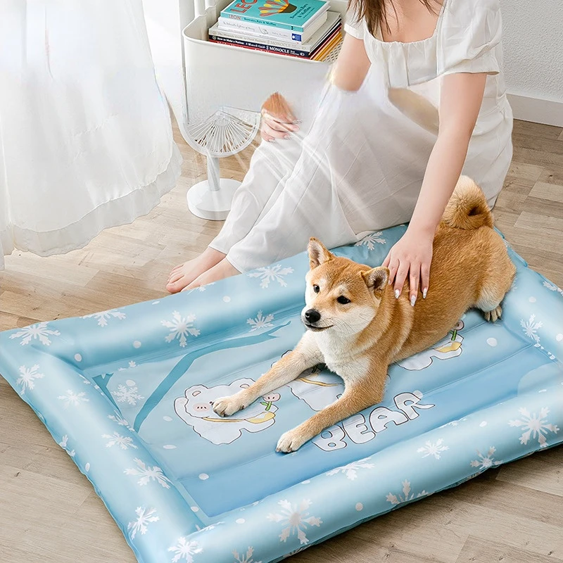 Dog Cooling Mat Pet Ice Pad Teddy Mattress Pets Cool Bed Cat Summer Keep Cool Ice Silk