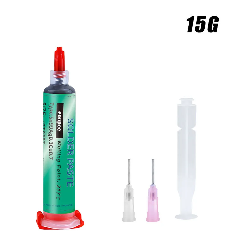Sn99Ag0.3Cu0.7 Bleifreie Hochtemperatur-Lötpaste in Nadelröhrchen für SMT PCB BGA Handy USB-Steckdosen-Reparatur, LED-Löten