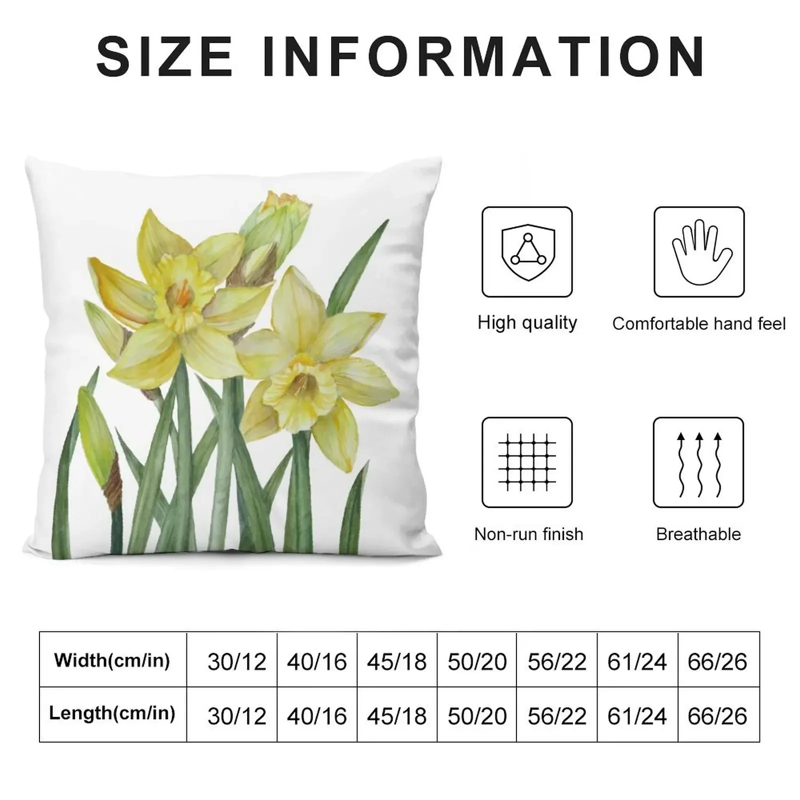 Watercolour Daffodils Botanical Illustration Throw Pillow Pillow Case Christmas luxury throw pillow covers Sofas Covers