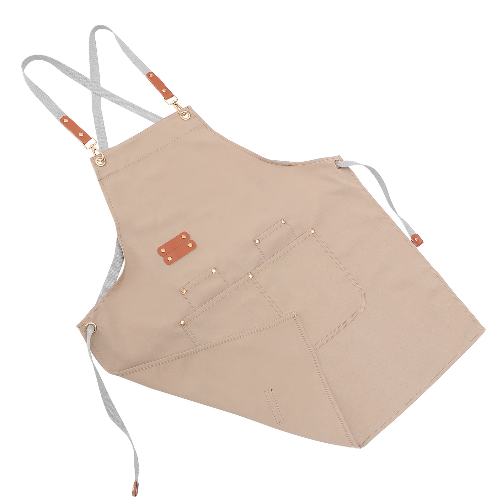 

Waterproof Canvas Apron Multi-Functional Cooking Apron Adjustable Straps Oil Proof Stain Resistant Kitchen Supplies