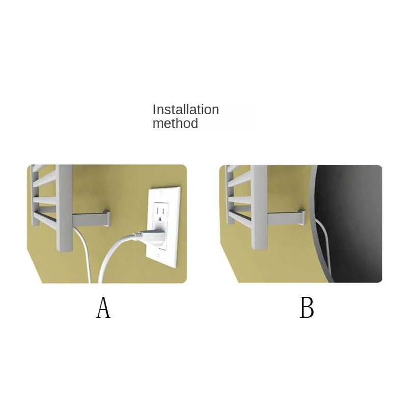 Toallero calefactado con pantalla digital, estante inteligente de temperatura constante para secado de ropa, baño, calentamiento rápido