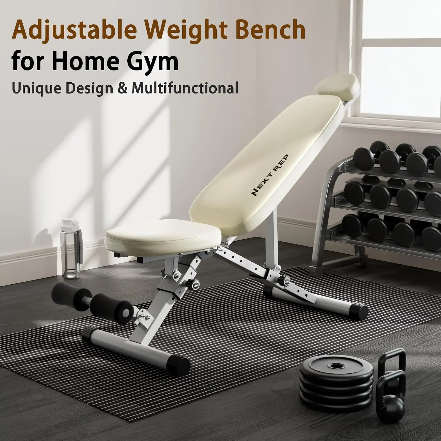Adjustable Weight Bench for Home Gym, Workout Bench for Bench Press, Full Body Workout Incline Decline Flat Utility Exercise
