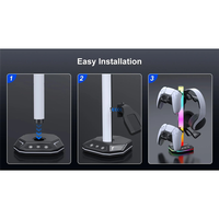 ABFM-Gaming RGB Headphone Stand For Playstation5 Controller Holder Earphone Hanger For Desktop Gamer  PS4 PS5 Gamepad