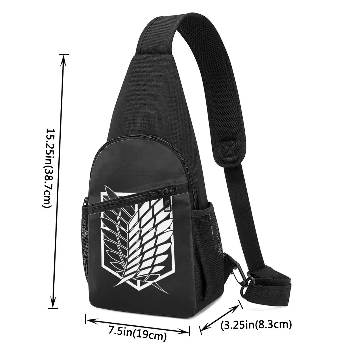 Attack On Titan Wings Of Freedom Chest Bag Men Sling Crossbody Backpack Chest Bag Travel Hiking Daypack Shoulder Bag