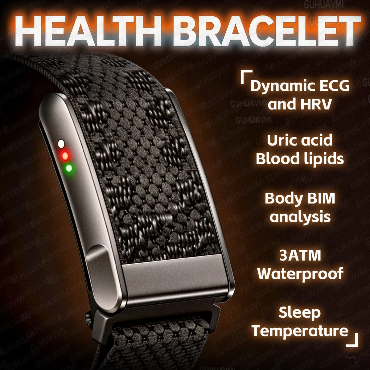 

2026 New ECG+HRV Smart Bracelet Men Women Uric Acid Body Fat Blood Pressure Health Temperature Smartwatch Waterproof Sports Band