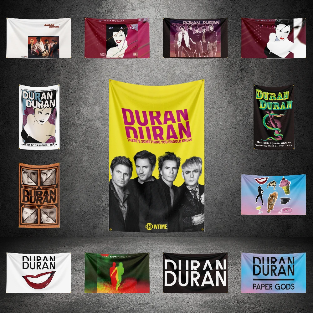 Bandeira de Banda Musical Du-ra-n-D-u-r-an 3x5 FT, Bandeiras Personalizadas, Tapeçaria para Pendurar na Parede, Decoração para Garagem e Ambiente Externo