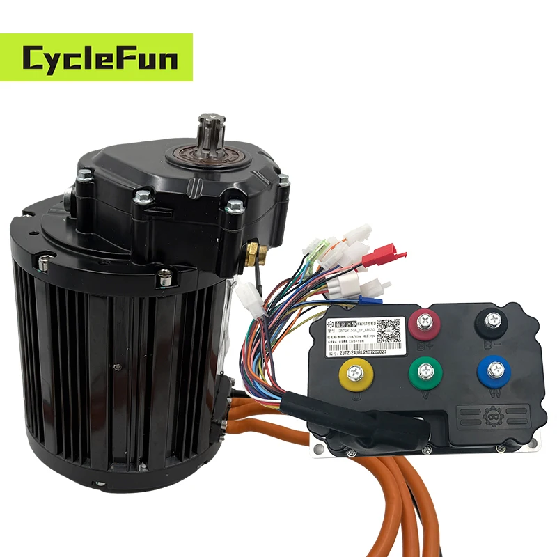 

QS138 90H V3 PMSM 4KW Mid-Drive Motor with Sprocket with 350A Phase 530A ND72530 Fardriver Controller