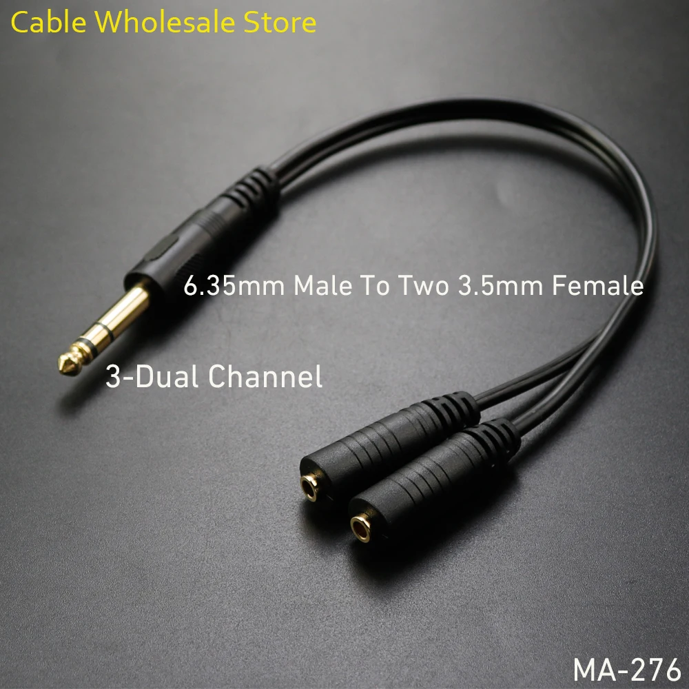 

Headphone Y Splitter Extension Cable Audio Stereo Connector (High Fidelity Sound) 6.5 Male To 2-Port 3.5 Female Transfer Line