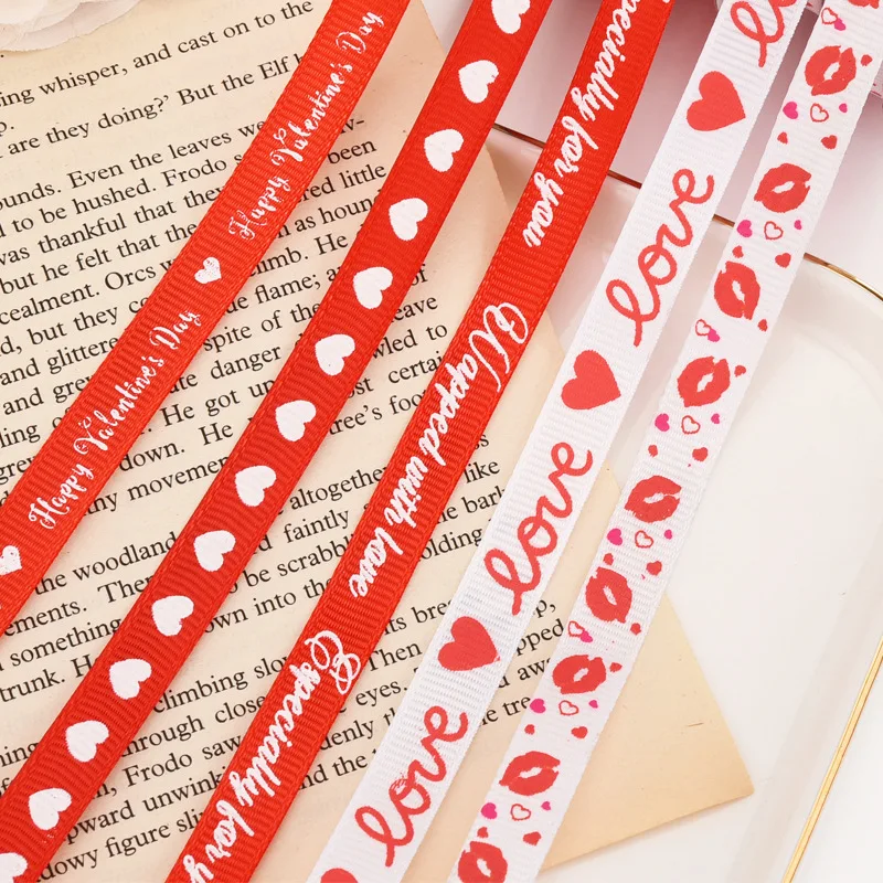 10yards 1cm Polyester Grosgrain Satin Ribbon Flower Bouquet Cake Box Wrapping Ribbon Valentines Day Gift Packaging Supplies Bow