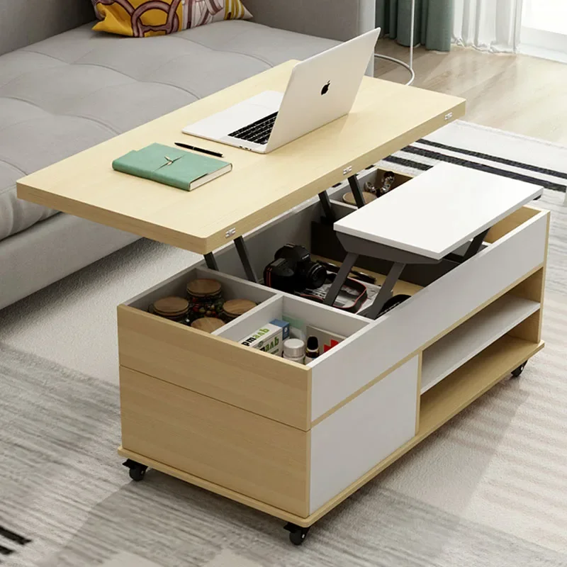 Mesa de centro de lujo para dormitorio Trau, Mesa elevadora moderna, Mesa Lateral para salón, muebles minimalistas para Apartamento Couchtisch