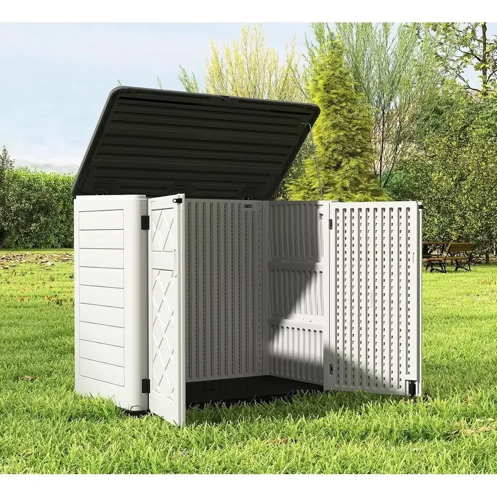 Weather-Resistant Outdoor Storage Cabinet for Backyards and Patios, Ideal for Lawnmowers and Large Items (48 Cubic Feet)